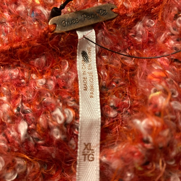 Free People Cozy Knit Sweater Flame Combo Color Size XL - Picture 10 of 12